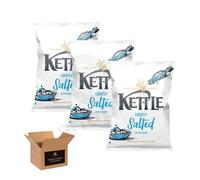 Kettle Chips Variety Flavoured Potato Crisps Snacks - Hand Cooked Thick Cut Crispy | Sea Salt, Balsamic Vinegar & more - Crunchy Vegetarian (Pack 3, Lightly Salted 130g)