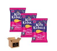 Kettle Chips Variety Flavoured Potato Crisps Snacks - Hand Cooked Thick Cut Crispy | Sea Salt, Balsamic Vinegar & more - Crunchy Vegetarian (Pack 3, Krinkle Sea Salt & Balsamic Vinegar 130g)
