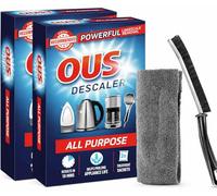 Kettle Descaler & Limescale Remover Kit - Powerful All Purpose Descaler Sachets(x6) with Microfibre Cloth & Gap Cleaning Brush for Coffee Machines, Irons, Shower Heads Deep Cleaning & Rust Removal (4)