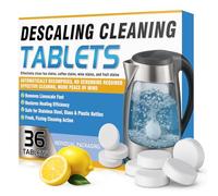 Kettle Descaler Tablets, 36 Individually Wrapped Descaling Tablets, Powerful Limescale Remover for Kettles, Coffee Machines, Shower Heads, Fast-Acting, Odour-Free, Safe Kettle Cleaner for Daily Use