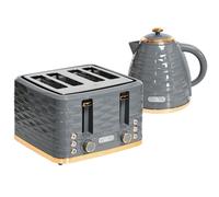 Kettle & Four Slice Toaster Set Grey