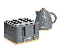 Kettle & Four Slice Toaster Set Grey