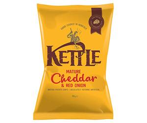 Kettle Mature Cheddar and Red Onion Chips, 150g