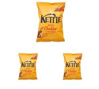 Kettle Mature Cheddar & Red Onion Chips, 130g (Pack of 3)