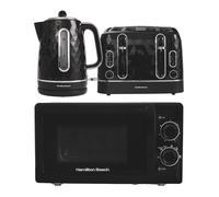 Kettle, Toaster & Microwave Set, Diamond Collection by Hamilton Beach, Black