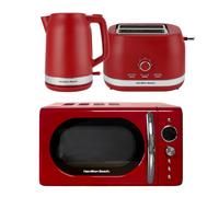 Kettle, Toaster & Microwave Set, Ella Collection by Hamilton Beach, Red