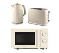 Kettle, Toaster & Microwave Set, Miami Collection By Hamilton Beach, Cream