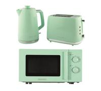 HAMILTON BEACH Miami HBMIAKSMM Solo Microwave, Electric Kettle & 2-Slice Toaster Bundle - Mint, Green