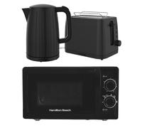 Kettle, Toaster & Microwave Set, Stealth Collection by Hamilton Beach, Black