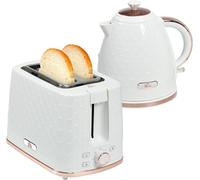 HOMCOM Kettle and Toaster Set 1.7L Rapid Boil Kettle & 4 Slice Toaster Red