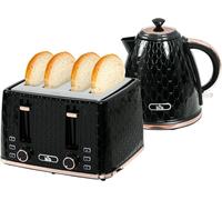 HOMCOM 1.7L Kettle and Toaster Set with Defrost Reheat and Crumb Tray - Grey - 24.2L x 19.5W x 23.4Hcm