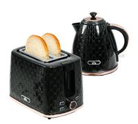 Homcom Kettle And Toaster Set 1.7L Kettle & 2 Slice Toaster Set Black
