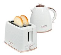 Homcom Kettle And Toaster Set 1.7L Fast Boil Kettle & Toaster Set In Cream Cream