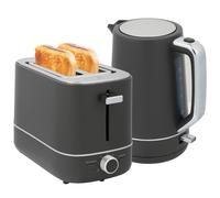 Kettle & Toaster Set Grey 1.7L Stainless Steel PP Compact 27.2x16x24cm FastBoil