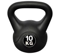 Kettlebell 10 kg Black Concrete with Plastic Coating 21x21x30 cm Compact Durable