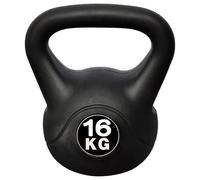 Kettlebell 16 kg Black Concrete with Plastic Coating Compact 23x23x32 cm Durable