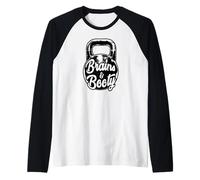 Kettlebell Brains & Booty Gym Training Raglan Baseball Tee
