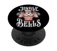 Kettlebell Christmas Jingle Bells Santa Gym Lifting Workout PopSockets Adhesive PopGrip