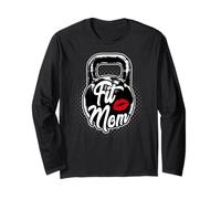 Kettlebell Fit Mom Gym Training Long Sleeve T-Shirt