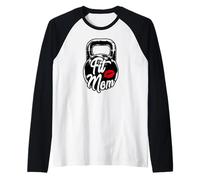 Kettlebell Fit Mom Gym Training Raglan Baseball Tee