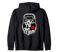 Kettlebell Fit Mom Gym Training Zip Hoodie