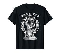 Kettlebell Greek God Gym Iron My World Funny Workout Muscle T-Shirt