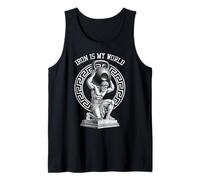Kettlebell Greek God Gym Iron My World Funny Workout Muscle Tank Top