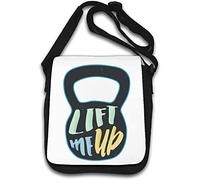 Kettlebell Lift Me Up Work Out Graphic Shoulder Bag White