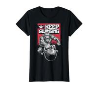 Kettlebell Monkey Keep Swinging Chimpanzee Gym Ape Value Graphic T-Shirt, Women, Black, XS