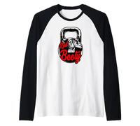 Kettlebell Red White and Booty USA Gym Training Raglan Baseball Tee