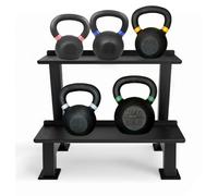 Kettlebell Set 5pcs - Cast Iron Kettlebell Weights for Strength Training & Home Gym Workout - Options With or Without Small Storage Rack