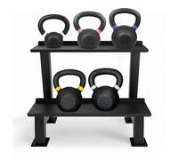 Kettlebell Set 5pcs - Cast Iron Kettlebell Weights for Strength Training & Home Gym Workout - Options With or Without Small Storage Rack