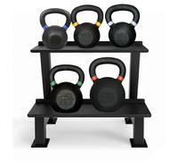 Kettlebell Set 5pcs - Cast Iron Kettlebell Weights for Strength Training & Home Gym Workout - Options With or Without Small Storage Rack