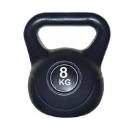 Kettlebell Weight Set - Vinyl & Cast Iron Kettlebells - 4kg to 20kg - Gym Fitness Workout Equipment for Strength Training (Vinyl Black, 8 KG)