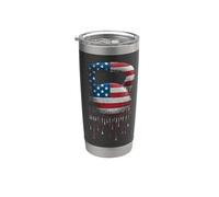 Kettlebell Weightlifting Lifting Bodybuilding American Flag Stainless Steel Insulated Tumbler
