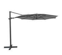 KETTLER Aura 3m Round Cantilever Parasol with Vertical Tilt, UV50+ Removable Canopy, Cross Frame and Night Cover (Slate)