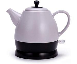 Kettles, Ceramic Electric Kettle Cordless Water Teapot, Teapot-Retro 1L Jug, 1350W Water Fast for Tea, Coffee, Soup, Oatmeal-Removable Base, Automatic Power Off,Boil Dry Protection/White Anniversary