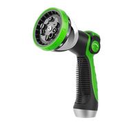 KETTOYA 10-Spray Pattern Hose Pipe Spray Gun, New Garden Hose Nozzle with Thumb Control, On-Off Valve for Easy Water Control, Water Sprayer for Gardening, Watering, Washing Cars & Pets, Green