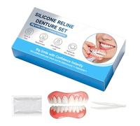 KETZEV False Teeth Set Silicone Dentures Full Mouth Dentures Teeth Top and Bottom Adjustable for Men Women Fit Over Existing Teethfor Men Women Fit Over Existing Teeth