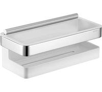 Keuco Moll shower basket with integrated squeegee chrome/white