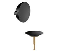 KEUCO Cover Panel for Waste and Overflow Fittings for Tub, 59930370070, Colour: Matt Black