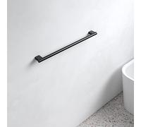 KEUCO Plan Bath Towel Holder 65 cm, Metal Black Matt, Made in Germany, Includes Screws and Dowels, Towel Rail for Drilling