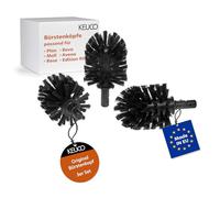 KEUCO Replacement Toilet Brush Head, Interchangeable, Set of 3, Loose, 12.7 x 6.7 cm, Black, Original Manufacturer, Toilet Brush Replacement Brush Head
