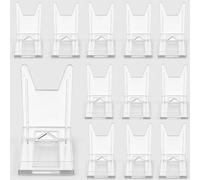 KEUGT Plate Display Stand,12 pcs Foldable Clear Card Display Stand | Adjustable Acrylic Easel for Plates,Small Display Holders,Multifunctional Holder Separable Tabletop Picture Stands for Phones