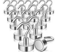 Keukenket 18 Pack Strong Magnetic Hooks 35lbs,20MM Magnets Strong Heavy Duty,Magnetic Hooks for Cruise Cabins,Neodymium Magnets with Hook, Magnetic Hook for Fridge, Kitchen, Garage, Office