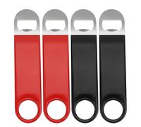 KEUKORZ 4Pcs Red &Black Metal Bottle Opener - Compact Bar Blade Style Beer Metal Bottle Openers, Easy Grip for Home, Bar & Party Kitchen Restaurant Use (4×18cm)