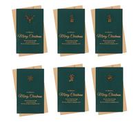 KEUKORZ 6Pcs Christmas Cards with Envelope - Green Merry Christmas Funny Xmas Greetings Card for Friends & Family- 3.9 x 6.7 inches
