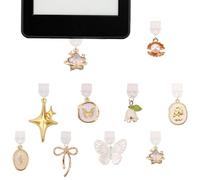 KEUKORZ 9Pcs Elegant Type-C Dust Plugs, Decorative Phone & Kindle Charging Port Protectors, USB-C Compatible Accessories for Mobile Devices and E-Readers