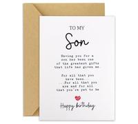 KEUKORZ Birthday Card for Son - “To My Son Happy Birthday” Greeting Card with Envelope, Special Birthday Greeting Card (120×170mm)