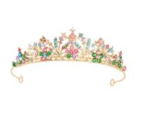 KEUKORZ Crystal Diamond Tiara for Women - Colorful Rhinestone Princess Crown for Wedding - Fashion Shinning Headband Crown for Bride Birthday Party Prom Decoration